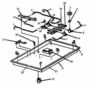 Section 6 Diagram and Parts List for RTG650-P1131491ND  Caloric Cooktop
