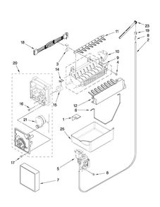 Icemaker Parts Diagram and Parts List for MBF2258XEB4  Maytag Refrigerator