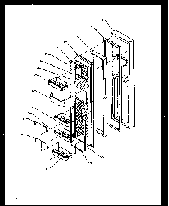Freezer Door Diagram and Parts List for SXD22NW-P1162405WW  Amana Refrigerator