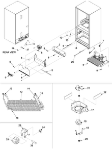 Evaporator Area & Rollers Diagram and Parts List for ARB2217CW1  Amana Refrigerator
