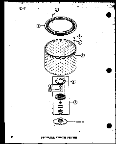 Lint Filter Diagram and Parts List for TAA300 P75751-12W Amana Washer