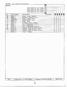 Ice & Water Dispenser Page 3 Diagram and Parts List for 23922-0A  Admiral Refrigerator