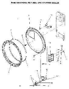 Rear Bulkhead Diagram and Parts List for NE8833L43938  Speed Queen Dryer