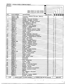 Fresh Food Compartment Page 2 Diagram and Parts List for 21534-7A  Admiral Refrigerator