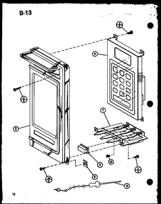 Control Panel Diagram and Parts List for RR-810 P75592-4M Amana Microwave