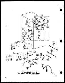 Compressor Parts Ice Maker Installation Parts Diagram and Parts List for SRI-22E-A-P74870-21WA  Amana Refrigerator