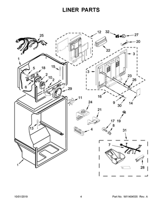 Liner Parts Diagram and Parts List for MRT118FFFZ05  Maytag Refrigerator