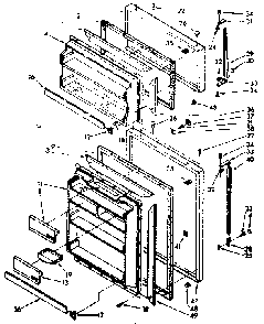 Door Parts Diagram and Parts List for 106106813067  Kenmore Refrigerator