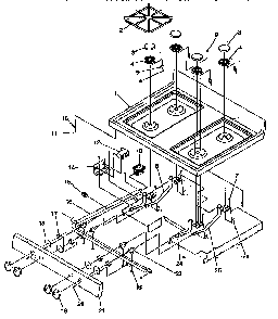 Main Top Diagram and Parts List for ARG7200W-P1143316NW  Amana Range