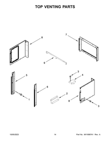 Top Venting Parts Diagram and Parts List for JMW3430LM03  Jenn-Air Microwave Oven Combo