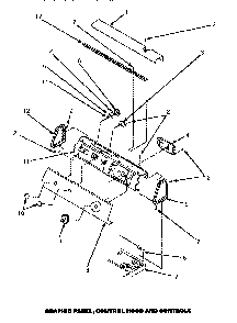 Graphic Panel, Control Hood & Controls Diagram and Parts List for LG4429L P1158901WL Amana Dryer