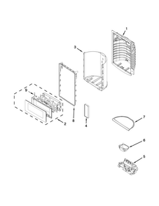 Dispenser Front Parts Diagram and Parts List for MFX2876DRH01  Maytag Refrigerator