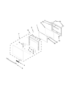 Oven Door Parts Diagram and Parts List for JJW3430DB00  Jenn-Air Wall Oven