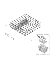 Lower Rack Parts Diagram and Parts List for MDB6769PAB0  Maytag Dishwasher