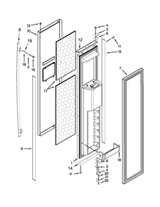 Freezer Door Parts Diagram and Parts List for JS42SSDUDE00  Jenn-Air Refrigerator