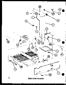 Rear Components Diagram and Parts List for TM16G1-P76512-28W  Amana Refrigerator