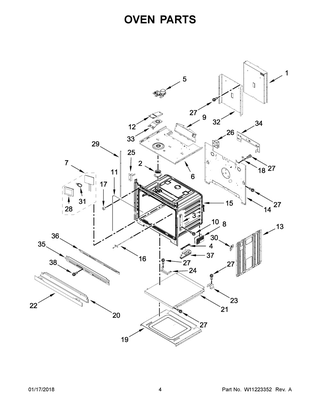 Oven Parts Diagram and Parts List for JJW2827DB02  Maytag Wall Oven
