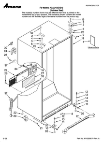 Cabinet Parts Diagram and Parts List for AC2224GEKS13  Amana Refrigerator