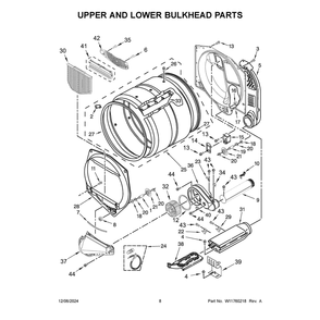 Upper And Lower Bulkhead Parts Diagram and Parts List for MLE26PRFYW0  Maytag Dryer