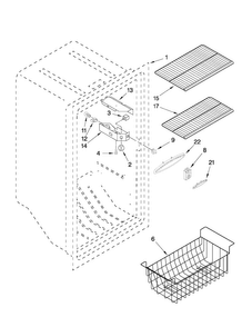 Liner Parts Diagram and Parts List for MQF2056TEW00  Maytag Freezer