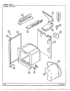 Body Diagram and Parts List for DF251300  Magic Chef Range