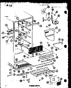 Section 4 Diagram and Parts List for ESUF16C P60345-62W Amana Freezer