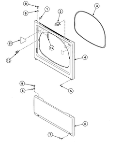 Front Panel Diagram and Parts List for SDG009QF  Speed Queen Dryer