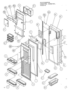 Refrigerator Door Diagram and Parts List for SZDE27KB  Amana Refrigerator