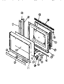 Door Diagram and Parts List for WM2750B M167B Jenn-Air Wall Oven
