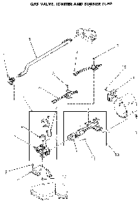 Burner Assembly Diagram and Parts List for NG6819L53838  Speed Queen Dryer