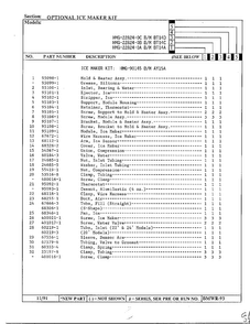 Optional Ice Maker Kit Page 2 Diagram and Parts List for 22824-0B  Admiral Refrigerator
