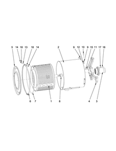 Drum And Tub Parts Diagram and Parts List for MXR40PDATS  Maytag Washer