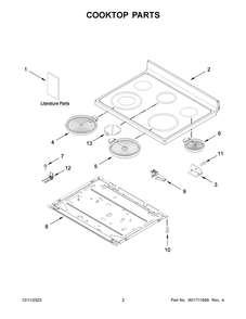 Cooktop Parts Diagram and Parts List for YMER6600FB6  Maytag Range