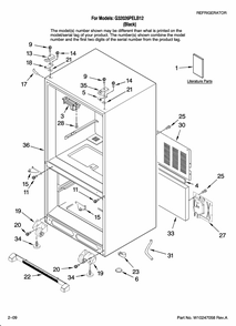 Cabinet Parts Diagram and Parts List for G32026PELB12  Maytag Refrigerator
