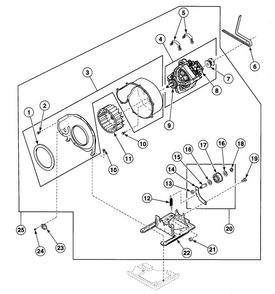 Motor Assy Diagram and Parts List for SDG609QF  Speed Queen Dryer