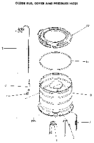 Outer Tub Diagram and Parts List for NA6821L33838  Speed Queen Washer