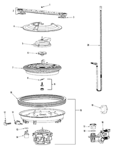 Pump & Motor Diagram and Parts List for MDB8951AWB10  Maytag Dishwasher