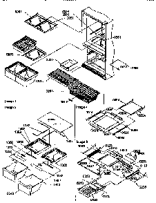 Shelving Assemblies Diagram and Parts List for 67277-P1311001WL  Amana Refrigerator