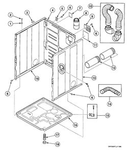 Cabinet Assy Diagram and Parts List for SSE307LF  Speed Queen Dryer