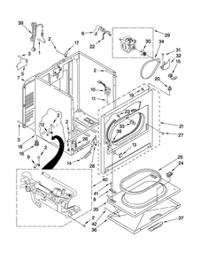 Cabinet Parts Diagram and Parts List for 7MMGP0075WW0  Maytag Dryer
