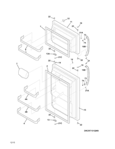 Doors Diagram and Parts List for CRT151QW3  Crosley Refrigerator