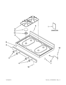Cooktop Parts Diagram and Parts List for AGR4433XDB2  Amana Range
