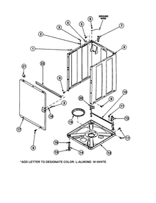 Front Panel/cabinet Diagram and Parts List for CW8413W2-PCW8413W2B  Crosley Washer