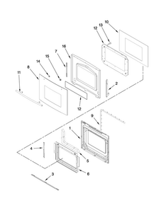 Upper Oven Door Parts Diagram and Parts List for JJW8630DDW30  Jenn-Air Wall Oven