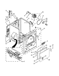 Cabinet Parts Diagram and Parts List for MGDC300BW1  Maytag Dryer