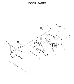 Door parts Diagram and Parts List for MED6230HW1  Maytag Dryer
