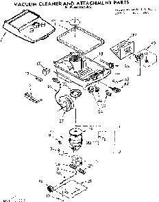 Base Assembly Diagram and Parts List for 11628872  Kenmore Canister Vacuum