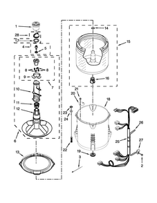 Basket And Tub Parts Diagram and Parts List for CAW9444DW0  Crosley Washer