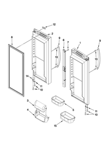 Refrigerator Door Parts Diagram and Parts List for MFD2562VEM11  Maytag Refrigerator