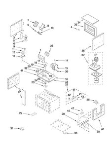 Cabinet And Stirrer Parts Diagram and Parts List for JMW2430WW02  Jenn-Air Microwave